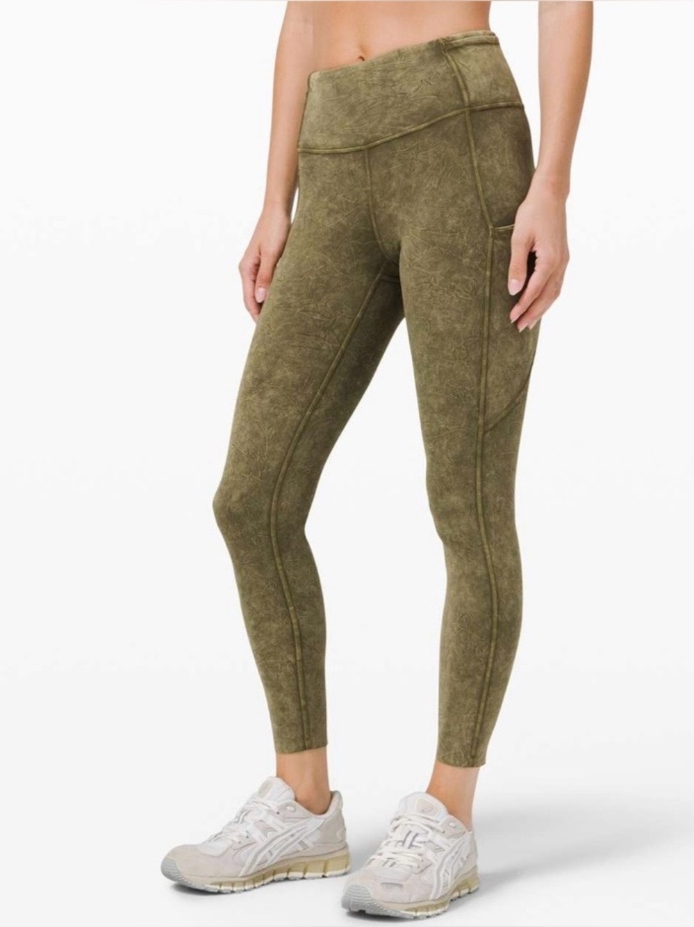 Lululemon Fast and Free High-Rise Tight 25” *Ice Dye Ice Wash Moss